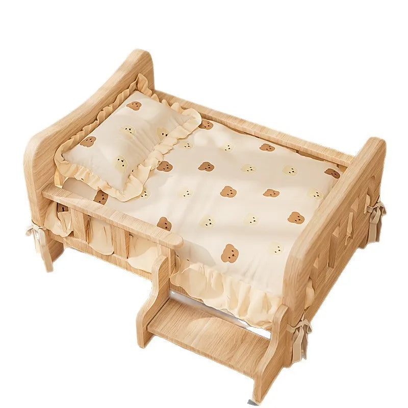Pet bed, solid wood dog bed, all-season cat bed,pet sleeping sofa,cat bed and dog bed ，cat shelf ，cat condo，wooden cat furniture