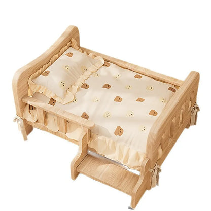 Pet bed, solid wood dog bed, all-season cat bed,pet sleeping sofa,cat bed and dog bed ，cat shelf ，cat condo，wooden cat furniture