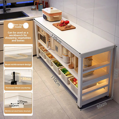 Kitchen Storage Shelf Metal Frame Organizer Stand for Microwave Oven Pantry Furniture for Home Dining Room Restaurant