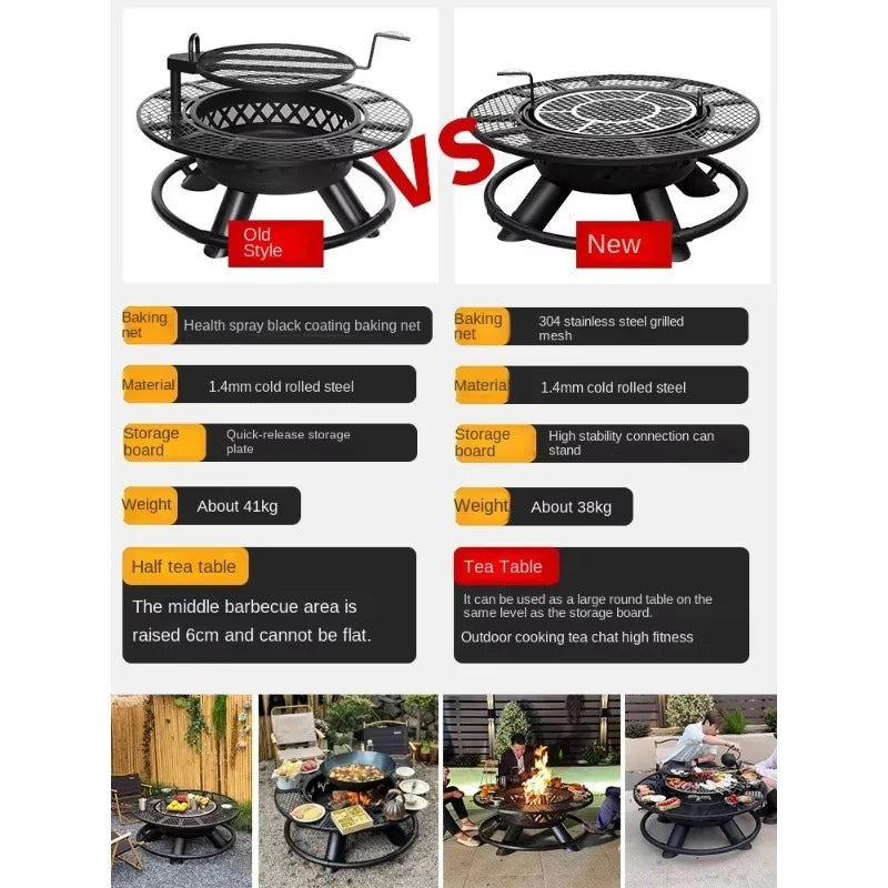 2026 Outdoor Firewood Stove Poker Barbecue Grill Bonfire Basin Baking Table  Courtyard Encircled Stove For Garden Decor