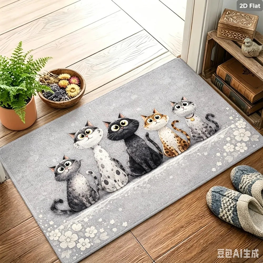 Rustic Home Sweet Home Floor Mat Blue Wooden Texture Welcome Doormat for Living Room Balcony Bedroom Entrance Area Carpet