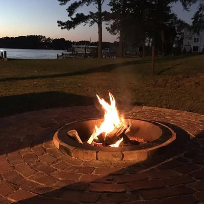 Fire Pit Rings Burner with Grate 3.0mm Thickness Solid Steel Heavy-Duty BBQ Brazier Camping Park Grill for Outdoor Camping