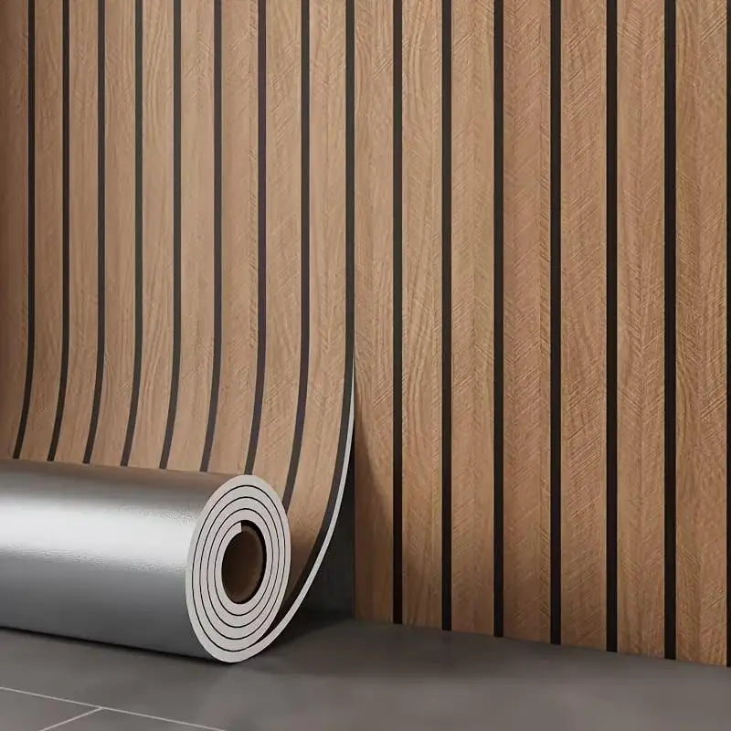 【H】Thick Brown Grid Peel And Stick Wallpaper Faux Plaid Design Waterproof And Moisture-Proof Ideal For Walls Ceilings Home Decor