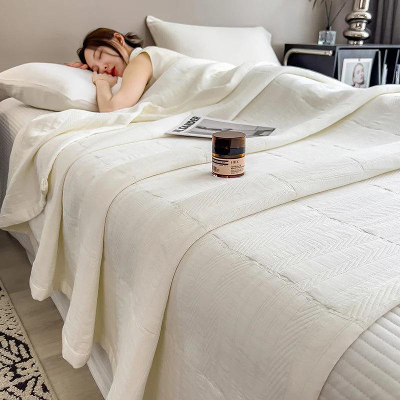 100% Cotton Blanket for Bed Breathable Lightweight Throws Blanket Soft Cozy Home Decoration Large Bed Cover Boho Towel Blankets