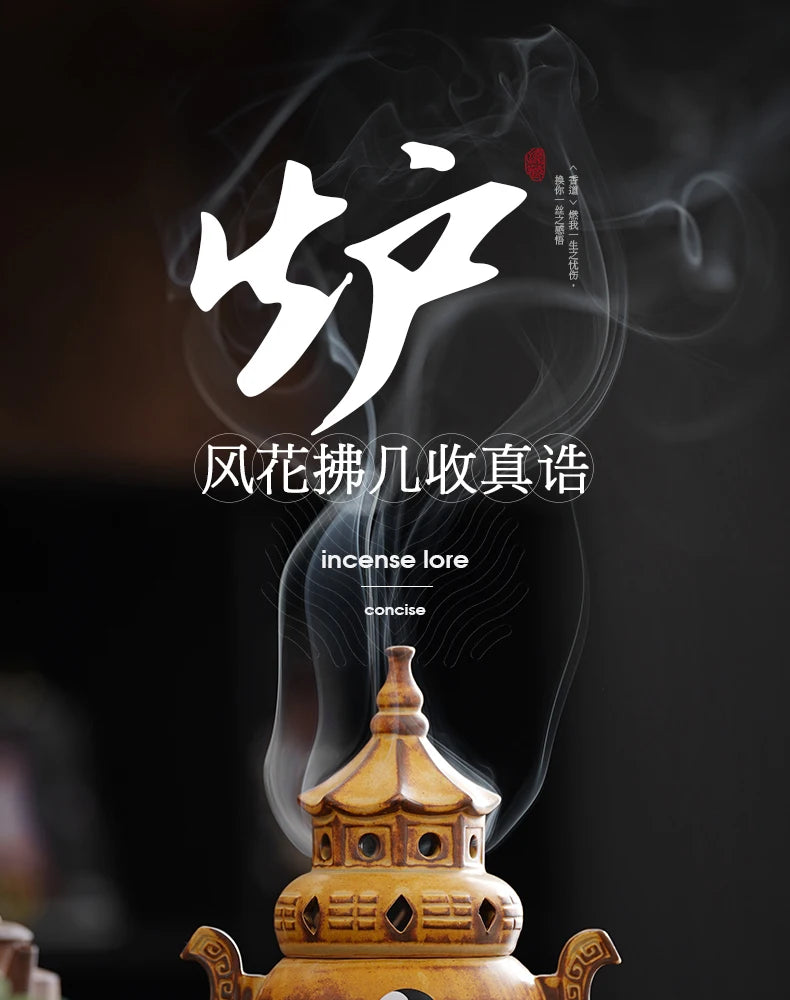 Tall Tai Chi Eight Trigu Stove Living Room Decoration Creative Home Indoor Plate Incense Burner Ceramic Incense Burner