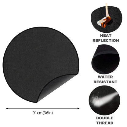 Grill Pad Mat Fire Pit Mat For Outdoor Bbq Round Stove Fire Mat Three Layered Thickened Fireproof Stove Fire Mat For Deck