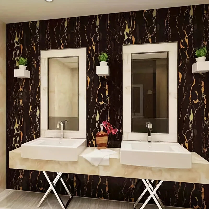 Oil-Proof and Waterproof Marble Wallpaper, Self-Adhesive Home Renovation Decorative Sticker