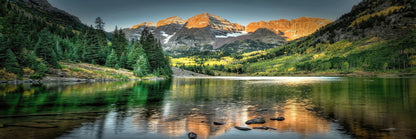 Landscape Canvas Painting, Lake Forest Mountain Scenery Painting Wall Art Decor Posters For Living Room Bedroom Prints Picture