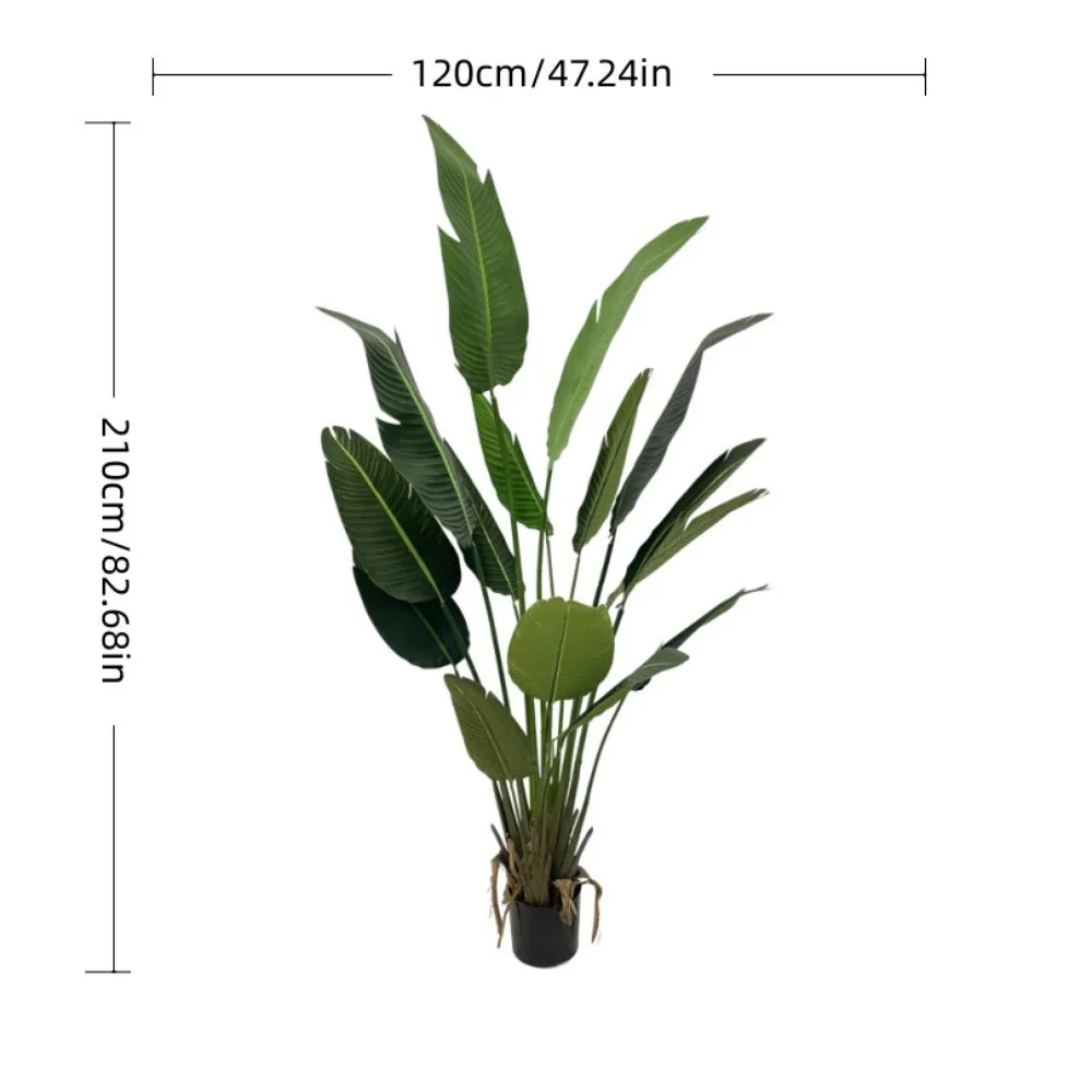 Live Natural Artificial Bird of Paradise Plant Bonsai Banana Tree Fake Leaf Trunk Indoor Outdoor Hotels Decor Greenery