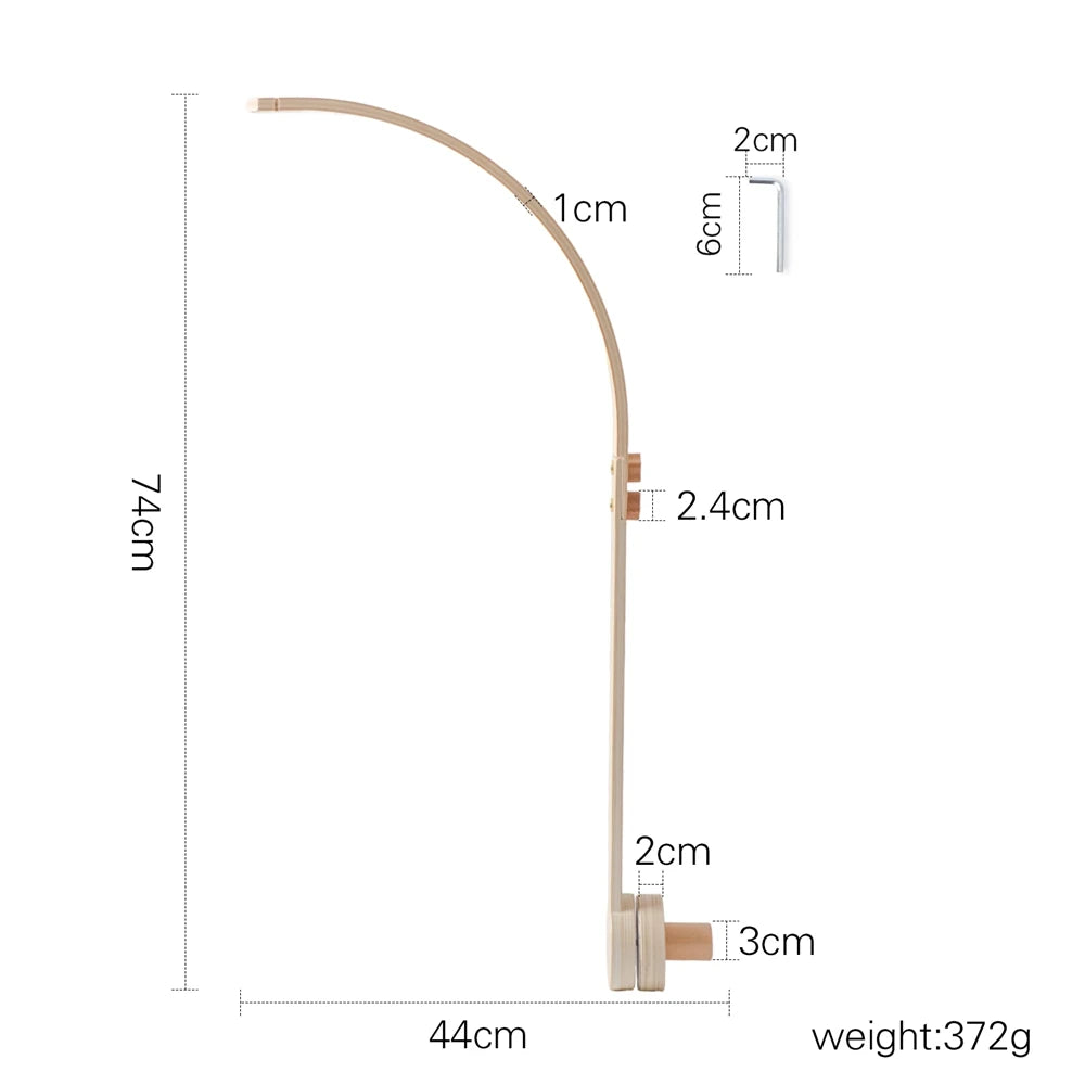 Baby Rattle Toy 0-12 Months Toys Wooden Mobile Bed Bell Floor Stand Bracket Newborn Bed Bell Hanging Holder Bracket Infant Crib
