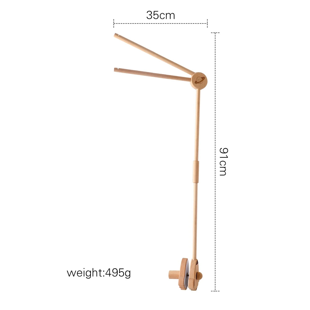 Baby Rattle Toy 0-12 Months Toys Wooden Mobile Bed Bell Floor Stand Bracket Newborn Bed Bell Hanging Holder Bracket Infant Crib