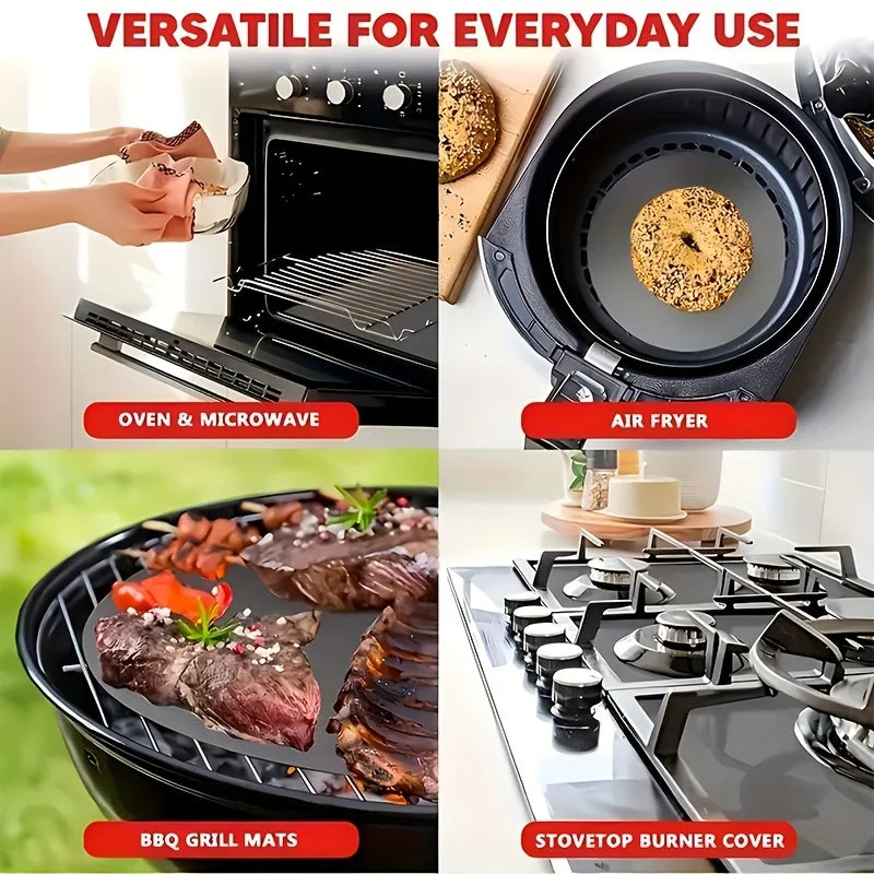 BBQ Grill Mat Non-stick Reusable Heat Resistant Extra Thick Pad Oven Liners Baking Mats Easy Clean Kitchen Outdoor Barbecue Tool