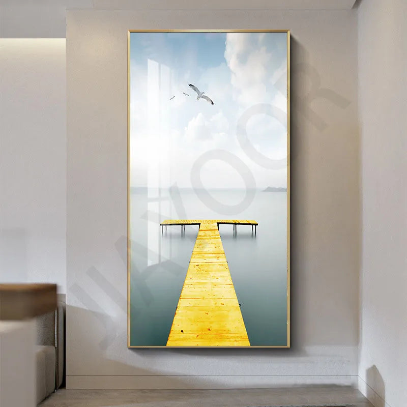 2024 New Living Room Decoration Painting, Dining Room Bedhead Hanging Mural Painting With Lights And Luxurious Lighting