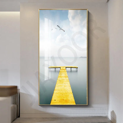 2024 New Living Room Decoration Painting, Dining Room Bedhead Hanging Mural Painting With Lights And Luxurious Lighting