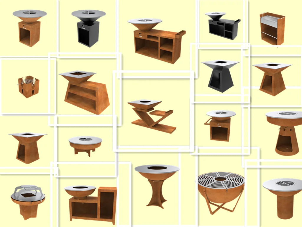 Barbecue Professional Bbq Grill Oven Charcoal Wood Barbecue Grill Corten Steel Fire Pit Bbq Grill