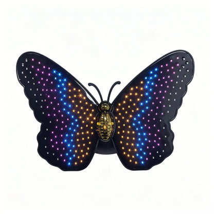 Outdoor Solar Butterfly Lamp 210 LEDs Hanging Wall Fence Art Decoration Solar Landscape Light for Garden Yard Patio Porch
