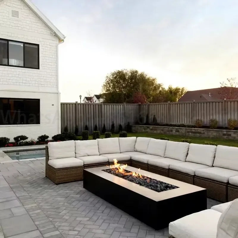CRUISE 1250*750*400mm Outdoor BBQ Kitchen Garden Stove Natural Corner Fire Pit Table Fireplace