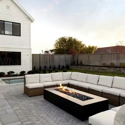CRUISE 1250*750*400mm Outdoor BBQ Kitchen Garden Stove Natural Corner Fire Pit Table Fireplace