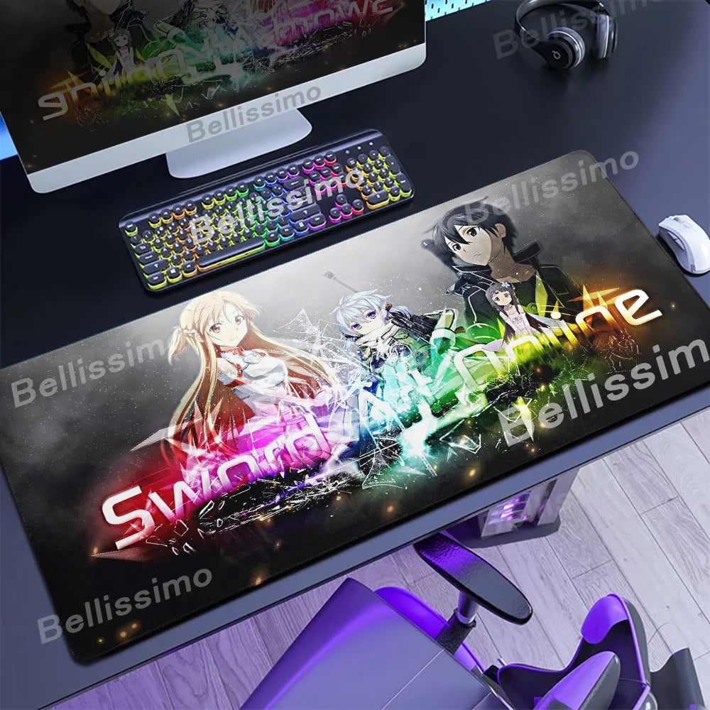 Anime Many Exquisite Wallpaper Sword Art Online SAO Mouse Pad Pretty Asuna Mousepad Non-slip Wear-resistant Game Large Desk Mats