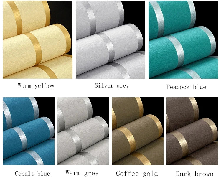 3D Wallpaper Modern Simple Striped Pattern Living Room Tv Background Home Decor Non-woven Fabric Non Self Adhesive Wall Sticker