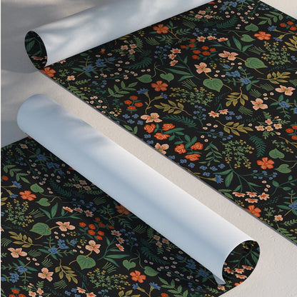 1 roll black background floral pattern thickened moisture-proof wallpaper self-adhesive waterproof home decoration background wa