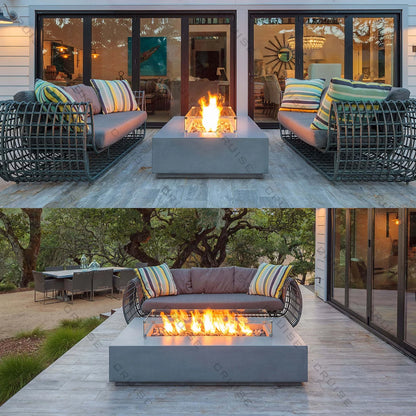 Wood/Gas/Alcohol/Atomization Custom Core 1650*1000*340mm Outdoor Wood Burning Fireplace Stove Table Freestanding Fire Pit