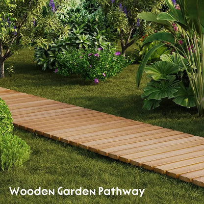 NonSlip Wooden Garden Pathway Decorative Solid Wood Outdoor Walkway Weatherproof Easy Installation Garden Walkway Beach