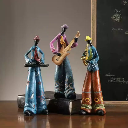 Cute Cartoon Retro Bookshelf Band Characters Figurines - Home Decorative Toys Creative Fashionable Living Room Decor Gifts