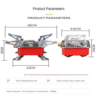 Outdoor Mini Square Portable Folding Gas Stove Ultra-Light Camping Cassette Cooker Travel Hiking Equipment