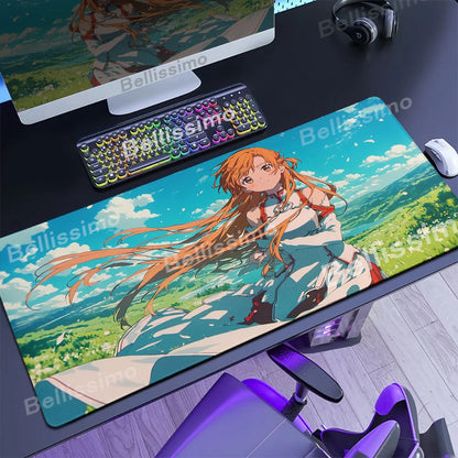 Anime Many Exquisite Wallpaper Sword Art Online SAO Mouse Pad Pretty Asuna Mousepad Non-slip Wear-resistant Game Large Desk Mats