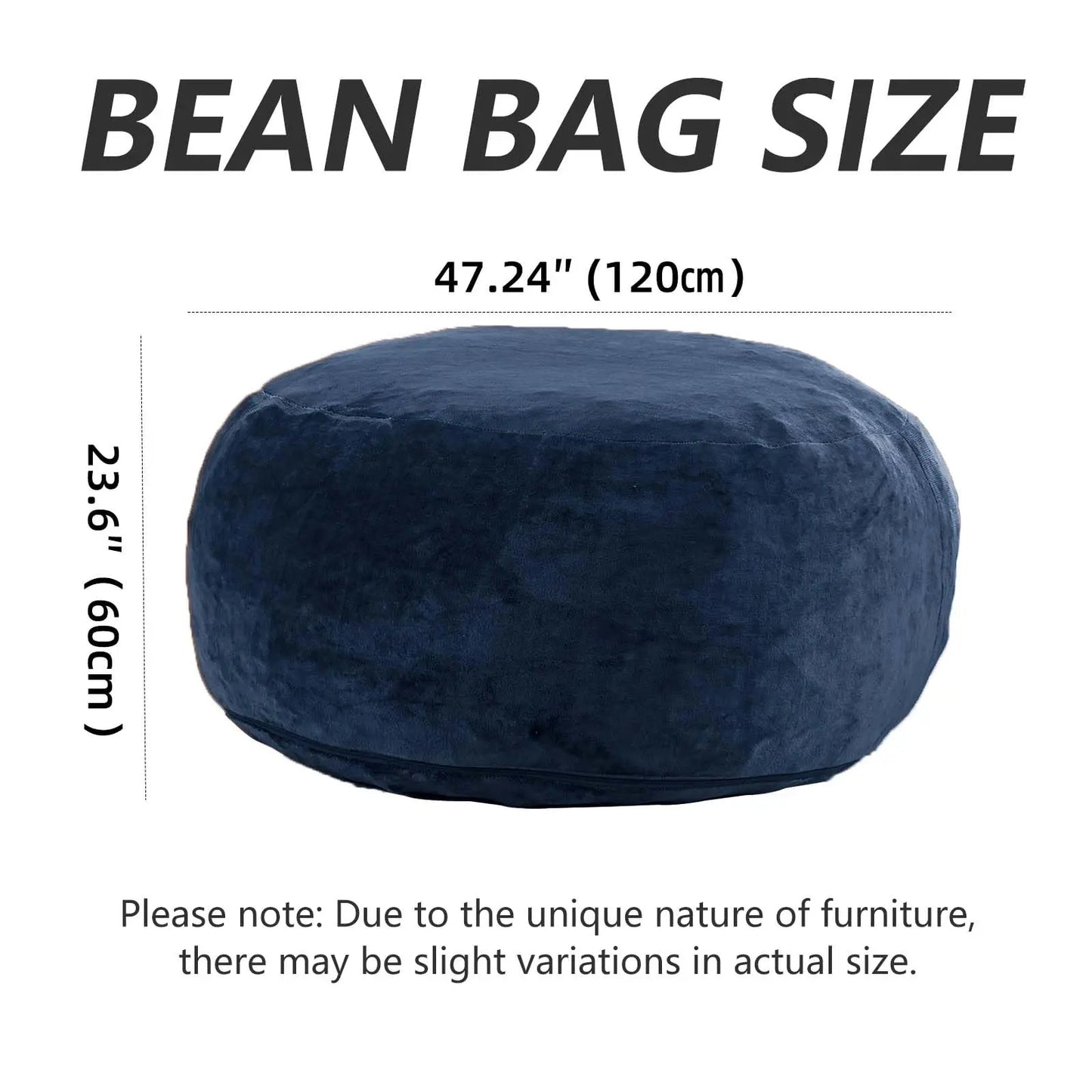 100CM×100CM×60CM, adult beanbag chair with padded beanbag inside, memory foam chair, soft flannel washable cover, ideal reading seat for bedrooms and dorms.