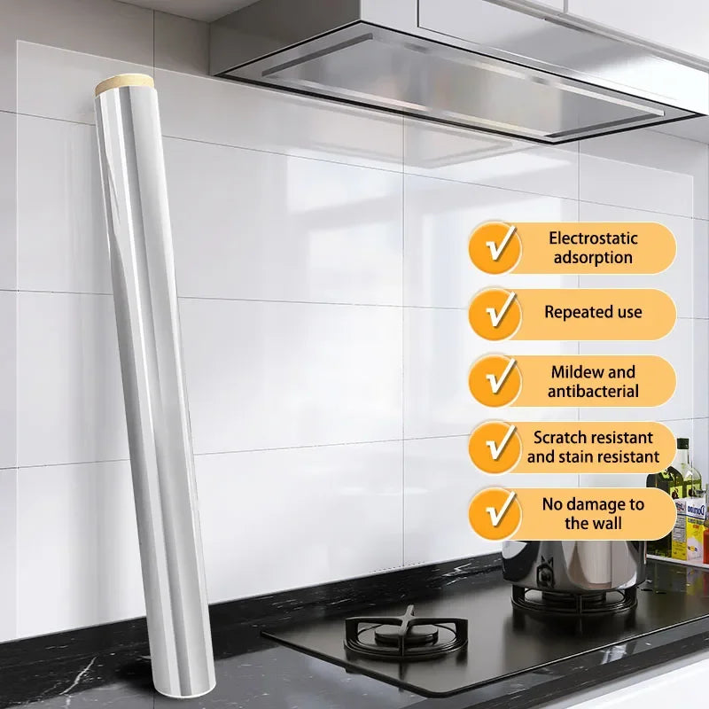 45cm Transparent Waterproof and Oil-Proof Static Wallpaper Kitchen Stove Anti-Fouling Sticker High Temperature Resistant