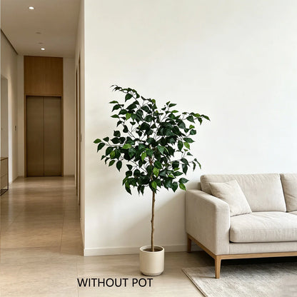 140-210cm Artificial Ficus Plant Banyan Tree Branch Indoor Outdoor Ornament Fake Plant for Home Balcony Living Room Decoration