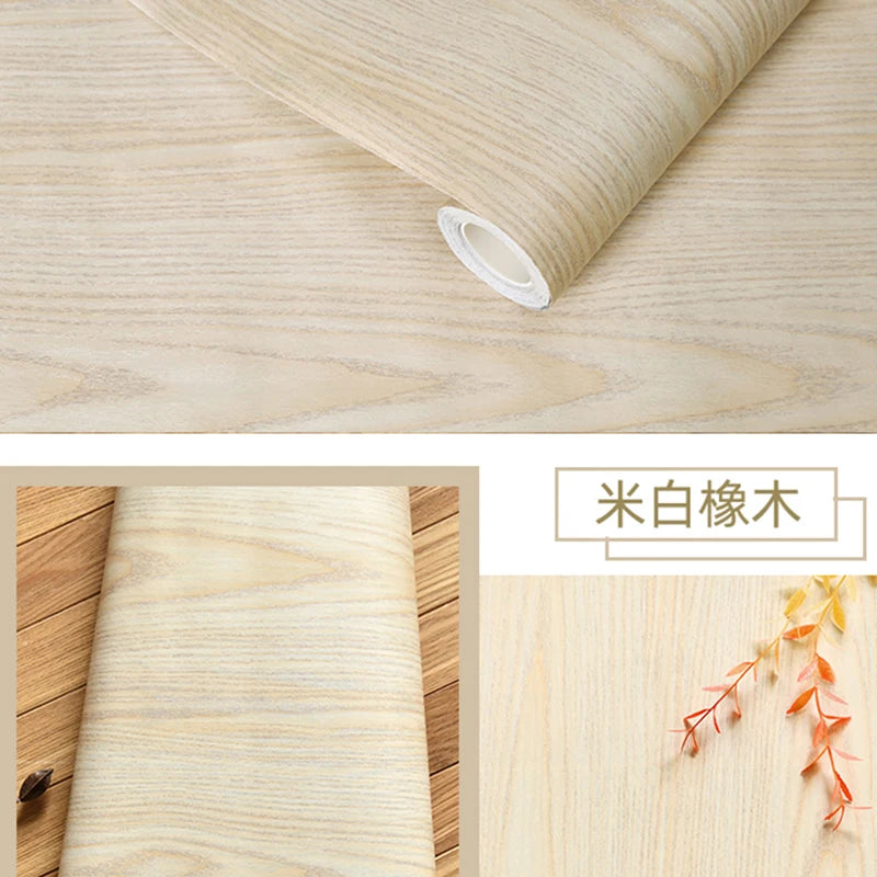 Wood Pattern DIY Self Adhesvie Waterproof Wallpaper Vinyl Wall Stickers Film for Furniture Renovation Stickers Home Stick Decors