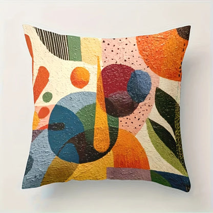 4-piece Modern Abstract Geometric Throw Pillow Covers Soft Fabric Suitable for Sofa Bed Ca Machine Washable Insert Not Included