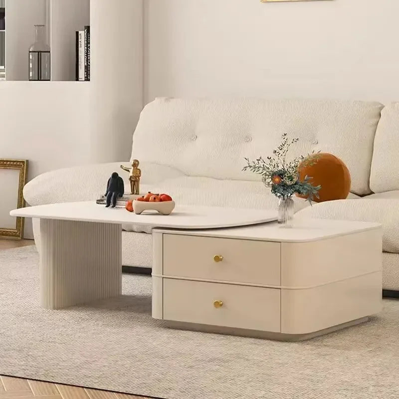 Round Trendy Coffee Table Living Room Originality Nordic Retro Style Coffee Tables Storage Oval Kaffee Tische Home Furniture
