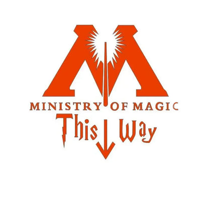 Bathroom Toilet Wall Stickers MINISTRY OF MAGIC THIS WAY Washroom Art Mural Home Decor Waterproof Wallpaper Vinyl Wall Decals