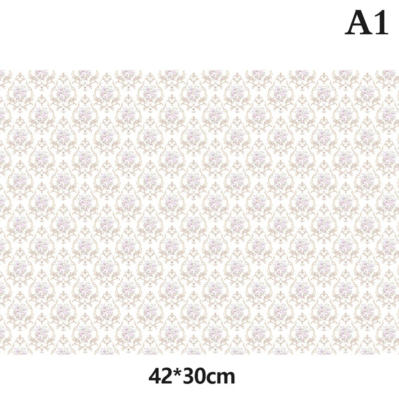 Dollhouse Wallpaper Miniature Wall Paper Sticker Stickers Decoration Flooring Furniture Decal Mini Decor Floorboards Miniatures