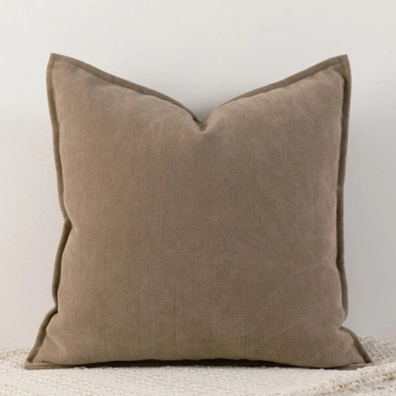 Cozy Solid Chenille Throw Pillow Covers - Nordic Design, 45x45/50x50/60x60/65x65cm, Ideal for Living Room & Bedroom Decor