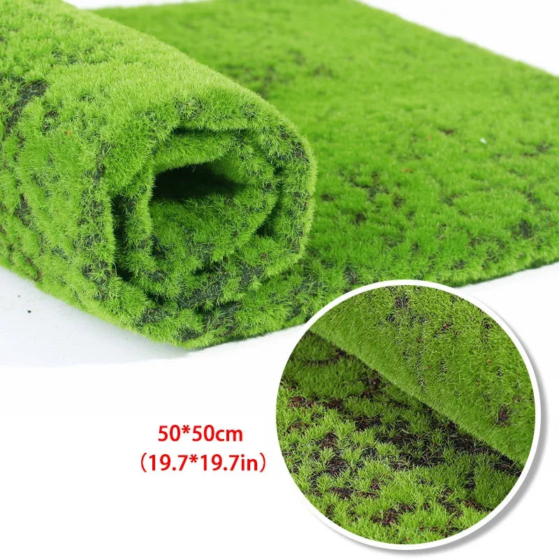 50X50cm Artificial Grass Rug Fake Moss Lawn Garden Landscape Turf Roll Festival Wedding Decoration  Mat Carpet