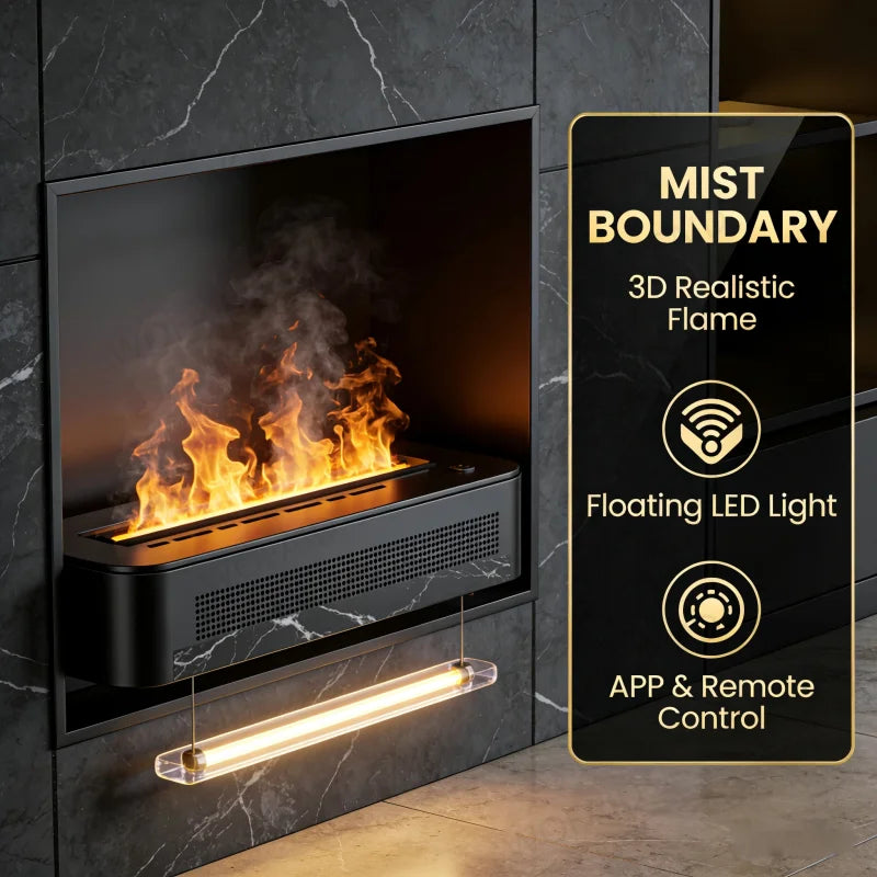 3D Steam Water Vapor Fireplace 100cm Insert,Built-in Electric Fireplace luxury gold mist fireplace flame No Heating fire pit