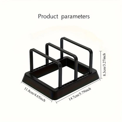 3-in-1 Kitchen Organizer Rack:Space-Saving Drying Storage Tray for Pots,Pans,Lids & Cutting Boards- Durable Countertop Organizer
