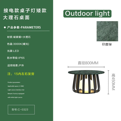 Solar waterproof courtyard outdoor table terrace floor-to-ceiling coffee table