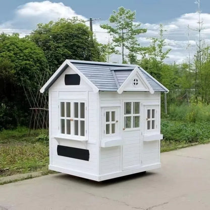 Outdoor Wood Kids Playhouse with Waterproof Feature