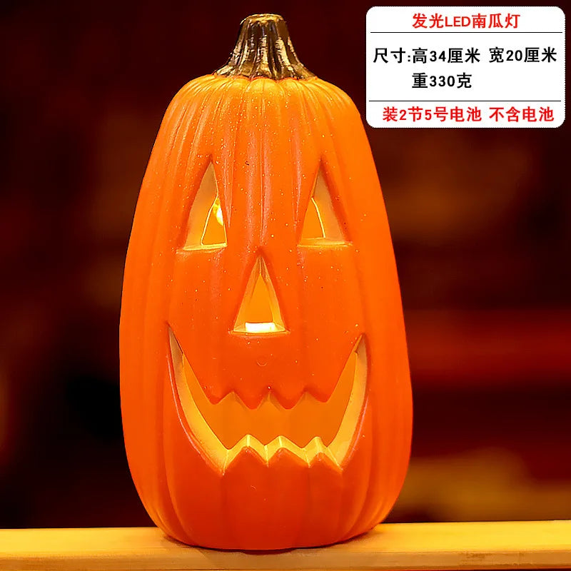 Halloween Glowing Pumpkin Decor LED Triple Layer Light Up Pumpkin Decor Battery Powered Festival Theme Home Party Decorations