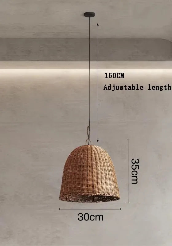 Bamboo Pendant Lamp Wabi Sabi Style Japanese Living Room Retro Lamp Chinese Homestay Bedroom Tea Room Zen Restaurant Lighting
