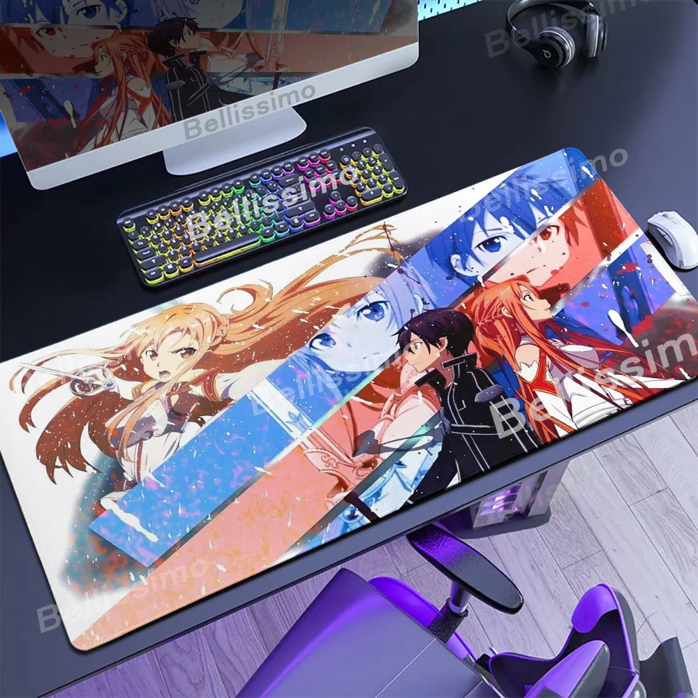 Anime Many Exquisite Wallpaper Sword Art Online SAO Mouse Pad Pretty Asuna Mousepad Non-slip Wear-resistant Game Large Desk Mats