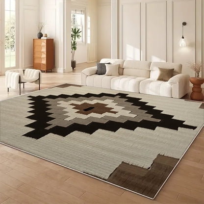 Moroccan Geometry Large Area Rug - Wabi Sabi Style Living Room Sofa Floor Mat Anti-Slip Easy Cleaning And Maintenance Home Use