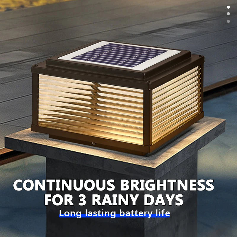 LED Solar Column Light Outdoor Ip65 Waterproof Solar Lamp Strip Remote Control Garden Courtyard Compound Wall Decor Lighting