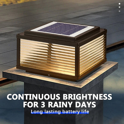 LED Solar Column Light Outdoor Ip65 Waterproof Solar Lamp Strip Remote Control Garden Courtyard Compound Wall Decor Lighting
